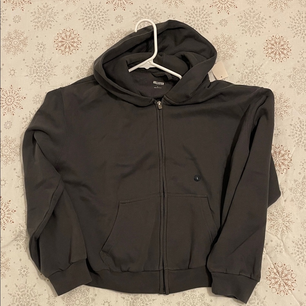 Hollister Charcoal Gray Zipper Hoodie